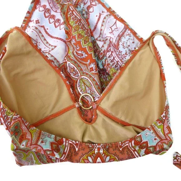 SOLD Tommy Bahama Swimsuit One Piece Halter Marrakech Padded Neutral O Ring - Picture 7 of 11
